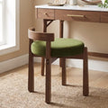 Ya-Home Modern Vanity Chair Upholstered Small Ottoman Footstool, Make Up Stool Velvet Fabric with Backrest Wooden Frame for Living Room Bedrooms, 1PC, Green