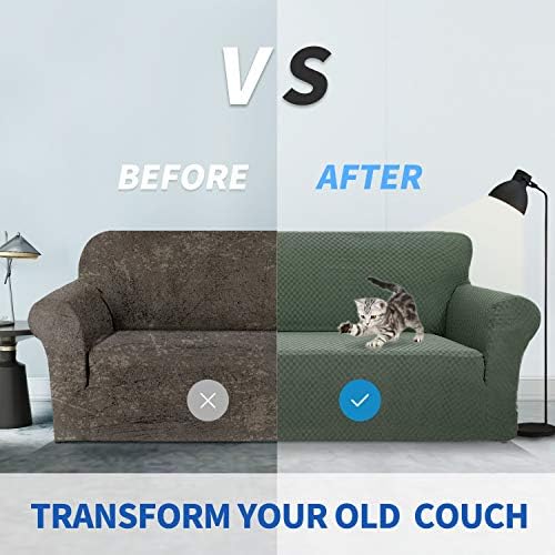 ZNSAYOTX 1 Piece Jacquard Chair Slipcovers for Living Room High Stretch Chair Covers with Arms Anti Slip Pets Friendly Couch Sofa Armchair Cover Furniture Protector (Chair, Army Green)