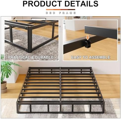 EMODA 9 Inch Queen Box Spring Heavy Duty Bed Base with Fabric Cover
