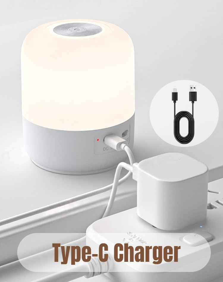 Portable Baby Night Light, 3 Colors Egg Light for Nursery, Mini Bedside Table Lamp for Adults, Touch Control & Eye Caring & Rechargeable Dimmable LED Lamp for Nursing, Boy, Girl, Toddler