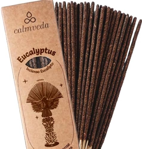 Organic Eucalyptus Incense Resin Smudge - 24+ Sticks, Crisp Rainforest Feel