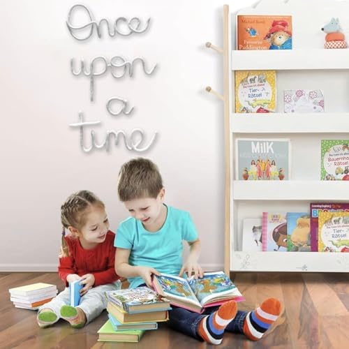 Once Upon A Time Sign Nursery Wall Decor Reading Knitted Wire Word Sign