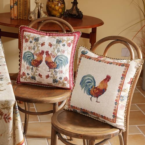 patdrea Designer French Vintage Pillow Cover,18"x18",Set of 2
