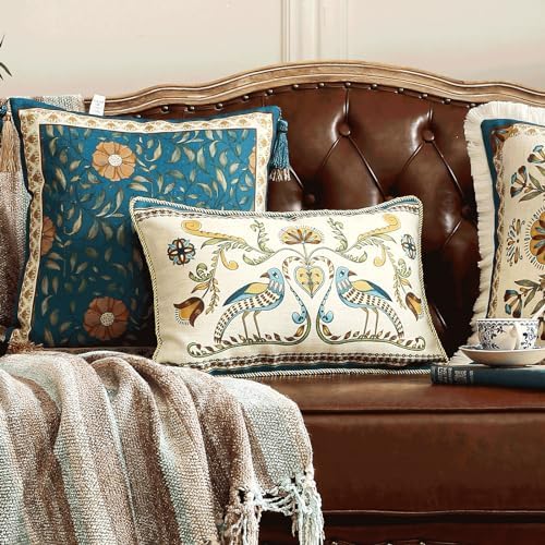 patdrea Designer French Vintage Rectangular Throw Pillow Cover,12"x20"