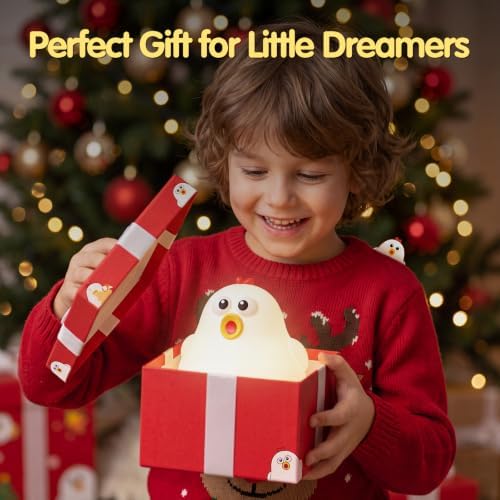 Chicken Silicone Night Light for Kids, Cute Squishy LED Lamp Gift