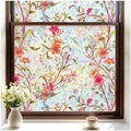 rabbitgoo Stained Glass Window Privacy Film, Cosmos Floral, 23.6" x 118.1"