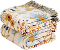 Cotton Throw Blanket Boho - 50"x60" Soft Floral Blankets, Sofa, Bed