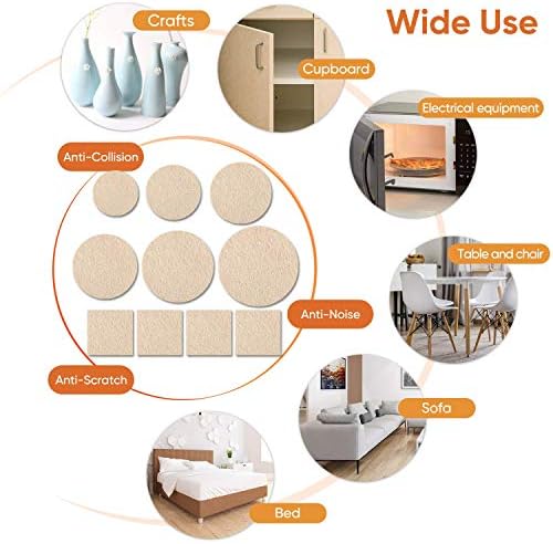 Furniture Pads 300 Pack Furniture Felt Pads for Hardwood Floors, Beige