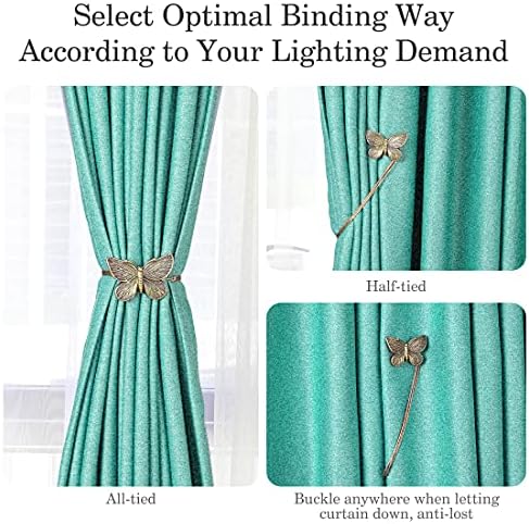 Lewondr Drapery Holder, 1 Pair Vintage Resin Flower Curtain Tiebacks，Bronze