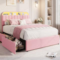 GarveeHome Queen Bed Frame, Platform Bed with Storage Headboard & Drawers