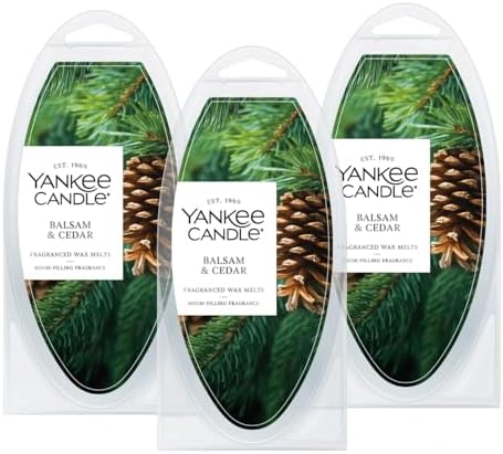 Yankee Candle Scented Wax Melts, Balsam & Cedar, 18 Scent Cubes
