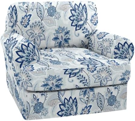 NILUOH 2-Piece T-Cushion Armchair Slipcover, Stretch Chair Cover with Separate Seat Cushion Cover, Soft Washable Furniture Protector for Living Room