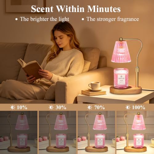 seenlast Pick Candle Warmer Lamp with Timer Dimmer Adjustable Height,Mothers Day Gifts,Electric Wax Warmer Vintage Home Decor for Scented Jar Candles,Birthday Gifts for Women