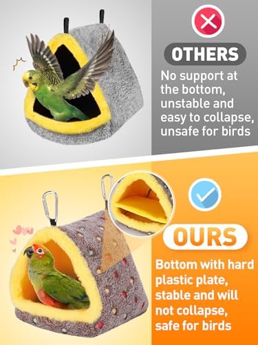MEWTOGO Medium Winter Warm Bird Nest House with Support Board for Cage