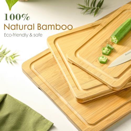 Astercook Nature Bamboo Cutting Boards for Kitchen