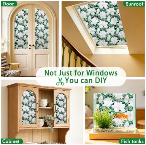 SOMWISE Frosted Window Privacy Film, Decorative Sun Heat Blocking, Anti UV