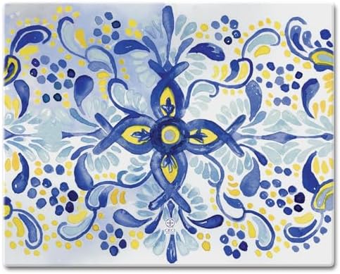 CounterArt Portugal Tile Pattern 3mm Tempered Glass Cutting Board