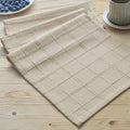 ZeeMart Linen Checked Farmhouse Table Runner, 13x108 Inches Oatmeal
