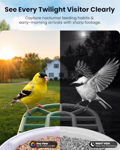 HARYMOR Bird Feeder with Camera, 2K Live Video, AI Identify Bird Species
