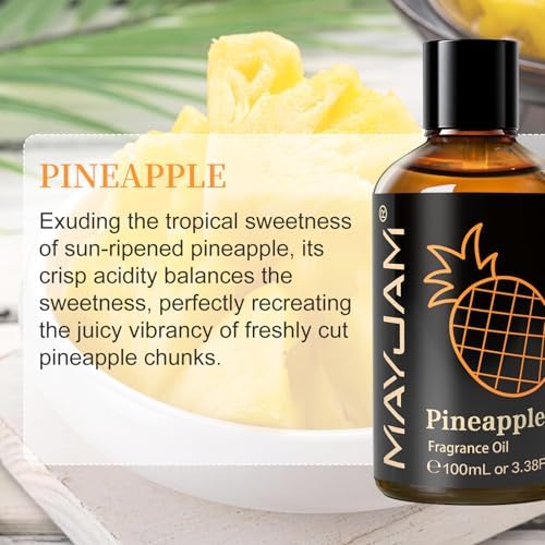 MAYJAM Pineapple Fragrance Oil for Diffusers for Home, 3.38FL.OZ