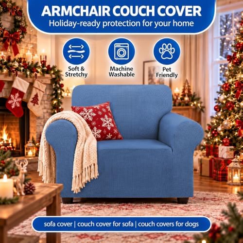 KEKUOU Stretch Chair Sofa Slipcover, Single Couch Cover,Riverside