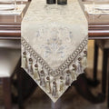 Loom and Mill Luxury Jacquard Table Runner 72 Inches Long, Light Apricot