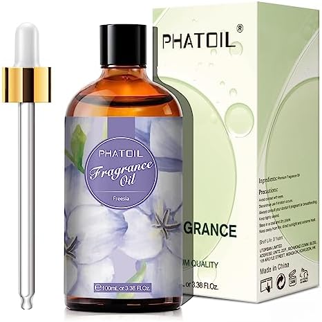 PHATOIL 3.38FL.OZ Freesia Fragrance Oils for Aromatherapy, Essential Oils for Diffusers for Home, Perfect for Diffuser, DIY Candle and Soap Making, DIY Scented Products - 100ml