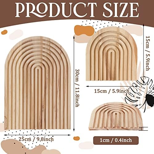 Chunful 2pcs Arch Cutting Board Boho Shelf Decor, Wood Color, Pine