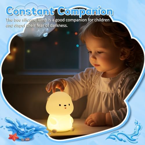 OkiyiD Otter Night Light, Cute Sea Otter Lamp Gifts,Animal Silicone Night Lamp, Cute Room Decor Night Light Birthday Gifts