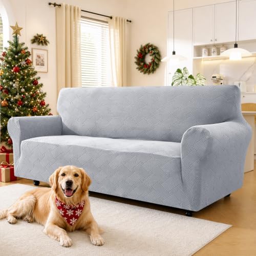 XINEAGE XL Sofa Slipcover Pet Friendly, Stretch Couch Cover,Silver Gray