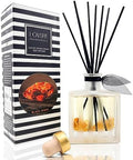 Reed Diffuser Set, Black Amber Scented Oil Diffuser with Sticks, Home Fragrance Accessories for Bathroom Shelf Decor, Aroma Diffusers for Home or Office Fall Decor, USA Made