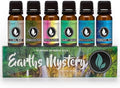 Eternal Essence Oils Earths Mystery Set of 6 Premium Fragrance Oils - Includes Freesia Plumeria, Sweet Grass, Amberwood Moss, Adriatic Fig, Moroccan Argan Type, and Coral Reef Scented Oils - 10ML