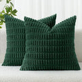 MIULEE Christmas Corduroy Decorative Throw Pillow Covers 18x18 Dark Green