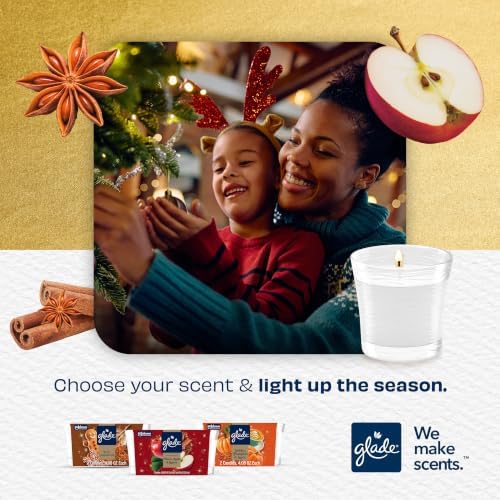 Glade Jar Candle, Warm Apple & Spices, 4.08oz., 3 Count