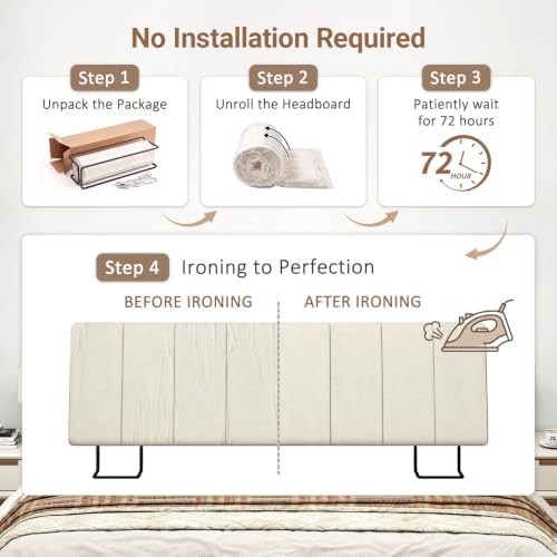 King Size Headboard Only-No Assembly Required, Beige