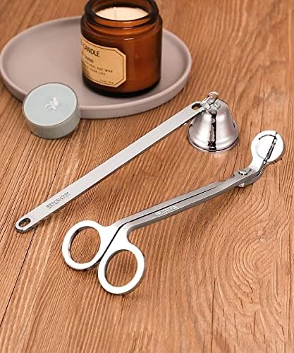 RONXS 3 in 1 Candle Wick Trimmer Set, Snuffer, Dipper, Cutter, Silver
