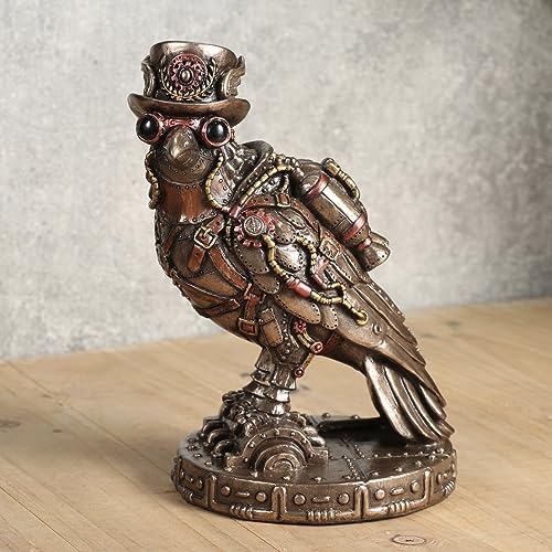 Veronese Design 5 1/2 Inch Steampunk Ravencroft Rocket Fuel Resin Sculpture Cold Cast Bronze Finish
