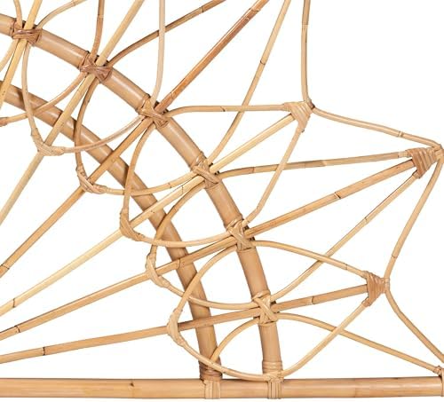 Bali & pari Solara Natural Rattan Headboard - Handwoven Wicker Wall-Mount Headboard in Sunburst Shape, Coastal Boho Bedroom Backdrop, Queen