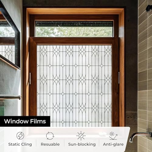 ADD.HERES Window Privacy Film, Glass Decorative Static Cling, 29.5" x 78.7"