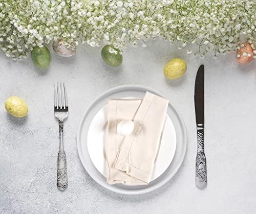 Ramanta Home Cloth Napkins Set of 12 20x20 Inches, Beige