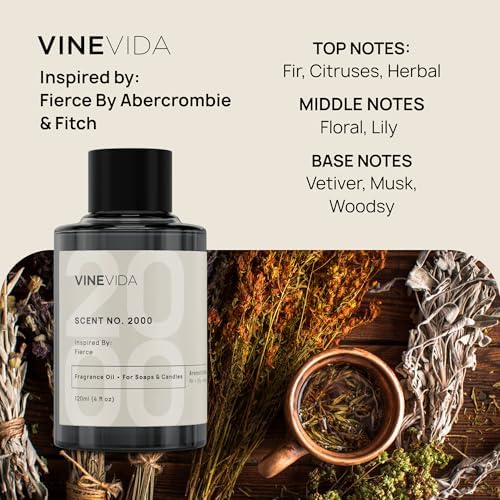 VINEVIDA Prime Reed Diffuser for Home & Bathroom | Long-Lasting Scent Sticks Set | Oil Stick Diffuser | Bathroom Scent - Room Fragrance No. 2000 - Inspired by: Fierce