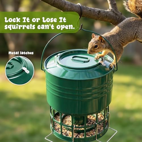 8-10LBS Squirrel Proof Metal Wild Bird Feeder with 32 Feeding Holes, Jasper