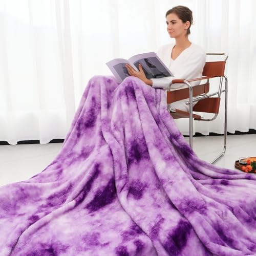 MUGD Big Blanket Fuzzy Soft Cozy Purple Throw Blanket Throw Blanket for Bed King Size