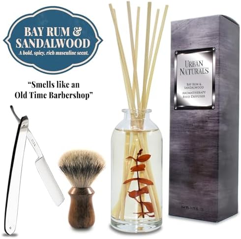 Urban Naturals Reed Diffuser Set, Bay Rum & Sandalwood - Bathroom Décor