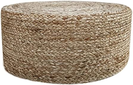 Pouf Ottoman 100% Jute Braided Pouffe (20"x20"x10")