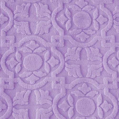 Home Fleece Throw Blanket for Couch, Bed, TV, Party, and Gift - 3D Jacquard Decorative Blankets - Cozy Soft Lightweight Fuzzy Flannel Blanket, All Seasons, 50x70 Inches, Lavender-1