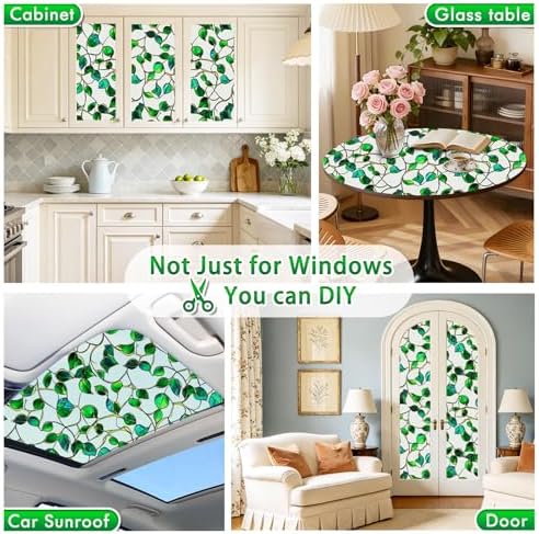 SOMWISE Frosted Window Privacy Film, Decorative Sun Heat Blocking, Anti UV