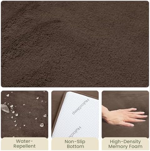 Huloo Sleep Baby Play Mat for Floor,50"×65" Playpen Mat for Toddler,Infant,Kids,1.3" Thick Elasti Foam Non-Slip Nursery Rug,Water Repellent Soft Padded Floor Mats for Tummy Time,Crawling(Dark Brown)