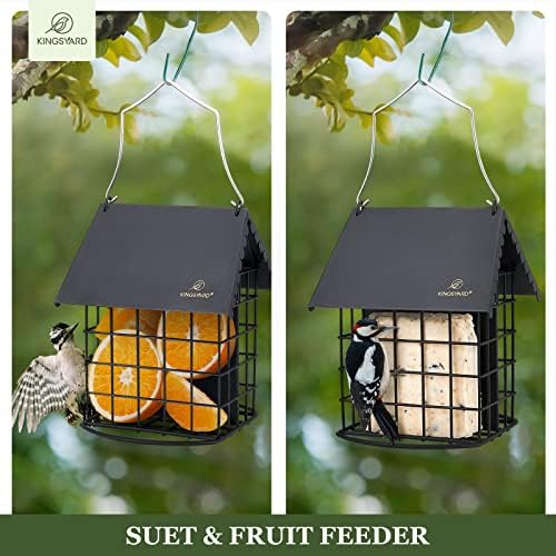 Kingsyard All Metal Double Suet Bird Feeder with Perch