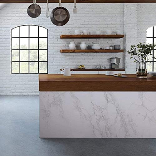 Marble Contact Paper White Extra Wide Peel and Stick for Kitchen Countertop